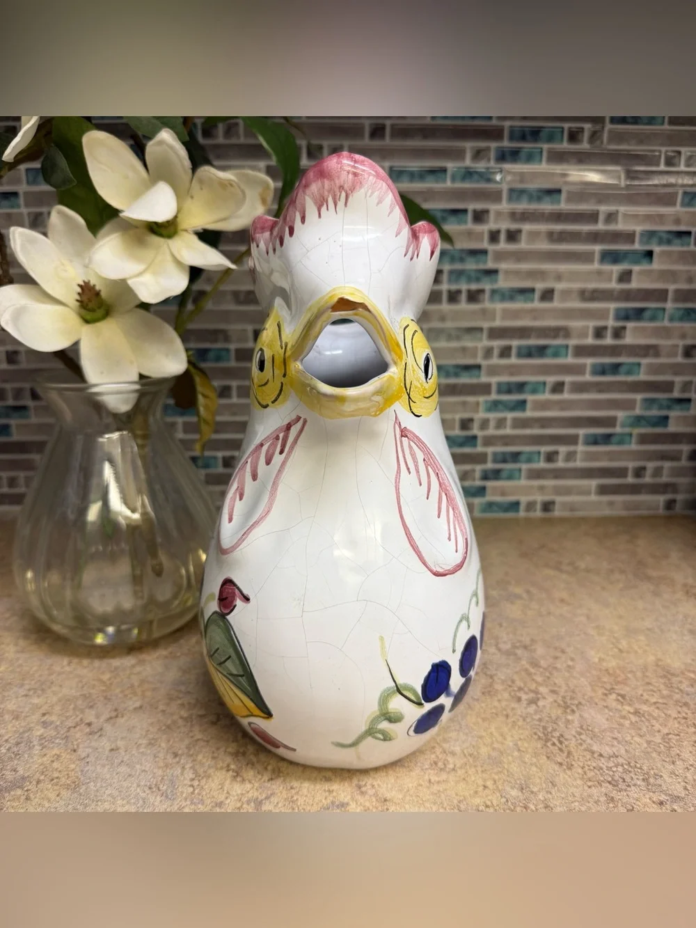 Mesa international Chicken Rooster pitcher vase